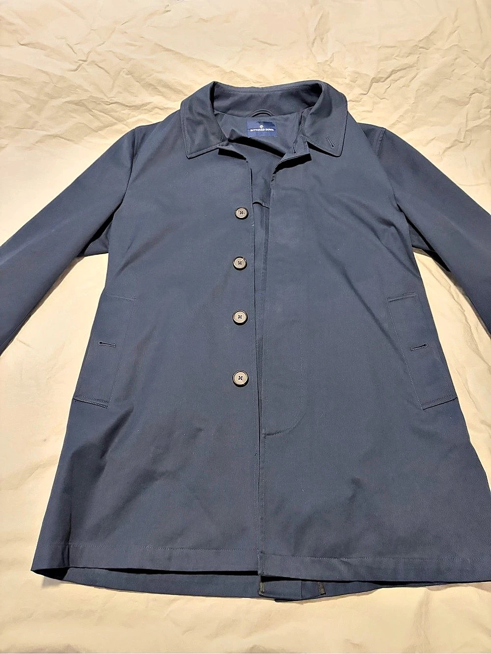 Buttoned Down Men's Blue Mac Coat